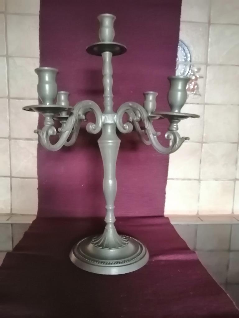 Chandelier 5 branches en étain, Antiek en Kunst, Antiek | Tin, Verzenden