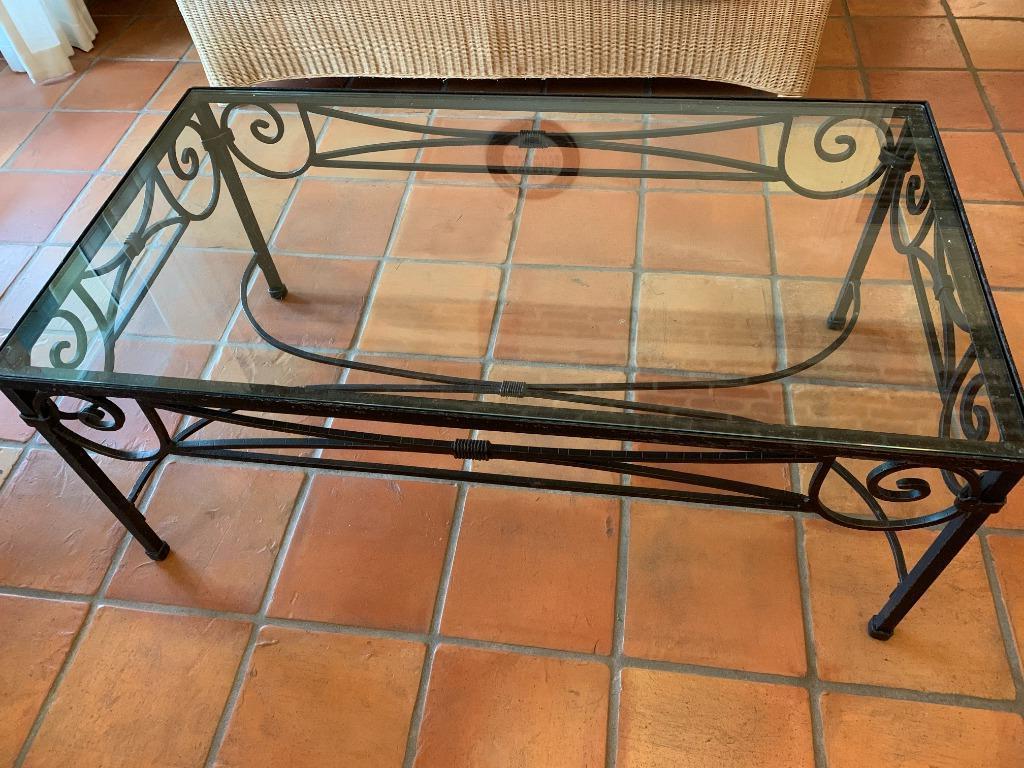 Smeedijzeren salontafel, Huis en Inrichting, Ophalen, Glas