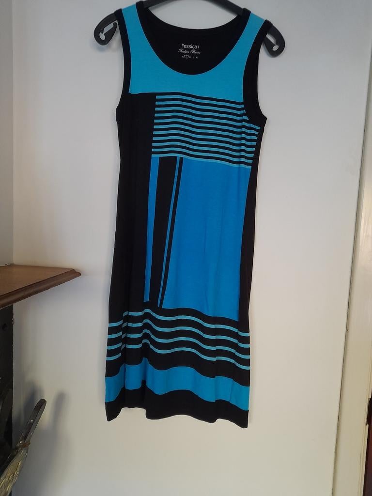 Robe sans manches. T38. Bleu turquoise et noire. Portée., Vêtements | Femmes, Enlèvement ou Envoi, Porté, Bleu