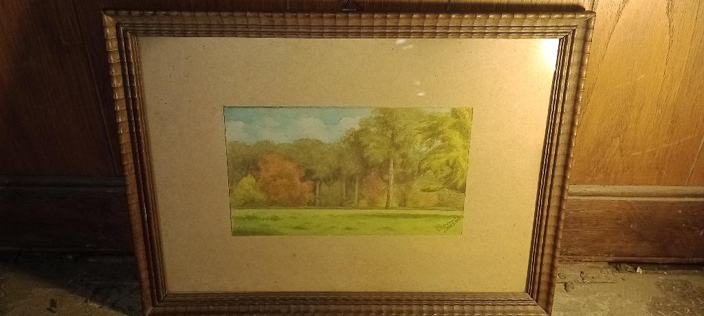 Peinture aquarelle signée 44x33, n190, Enlèvement ou Envoi