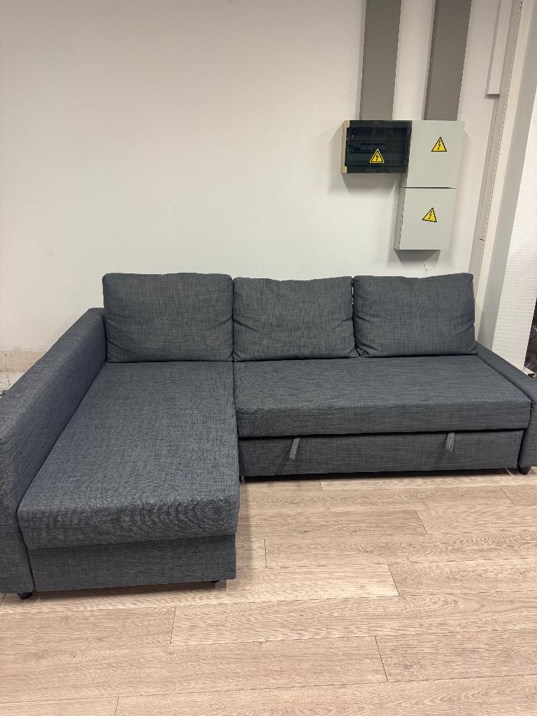 Ikea friheten slaapbank / zetel / grijs - Zeer goede staat, Maison & Meubles, Canapés | Salons, Comme neuf, Banc d'angle, Enlèvement