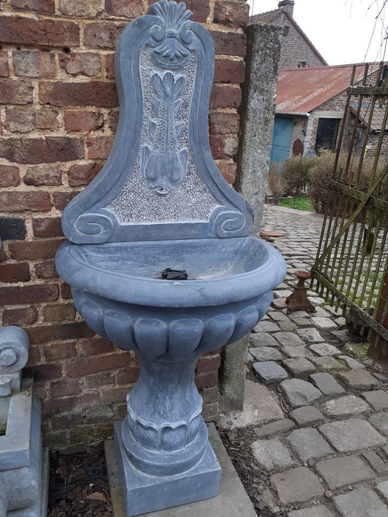 Prachtige blauwe stenen fontein, Ophalen, Gebruikt, Hardsteen, Fontein
