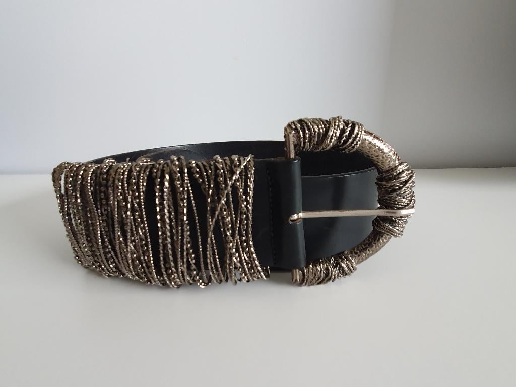 Zwarte riem leder Spazio  concept IT 44, Kleding | Dames, Riemen en Ceinturen, Losse buckle of gesp, Spacio Concept, 5 cm of meer