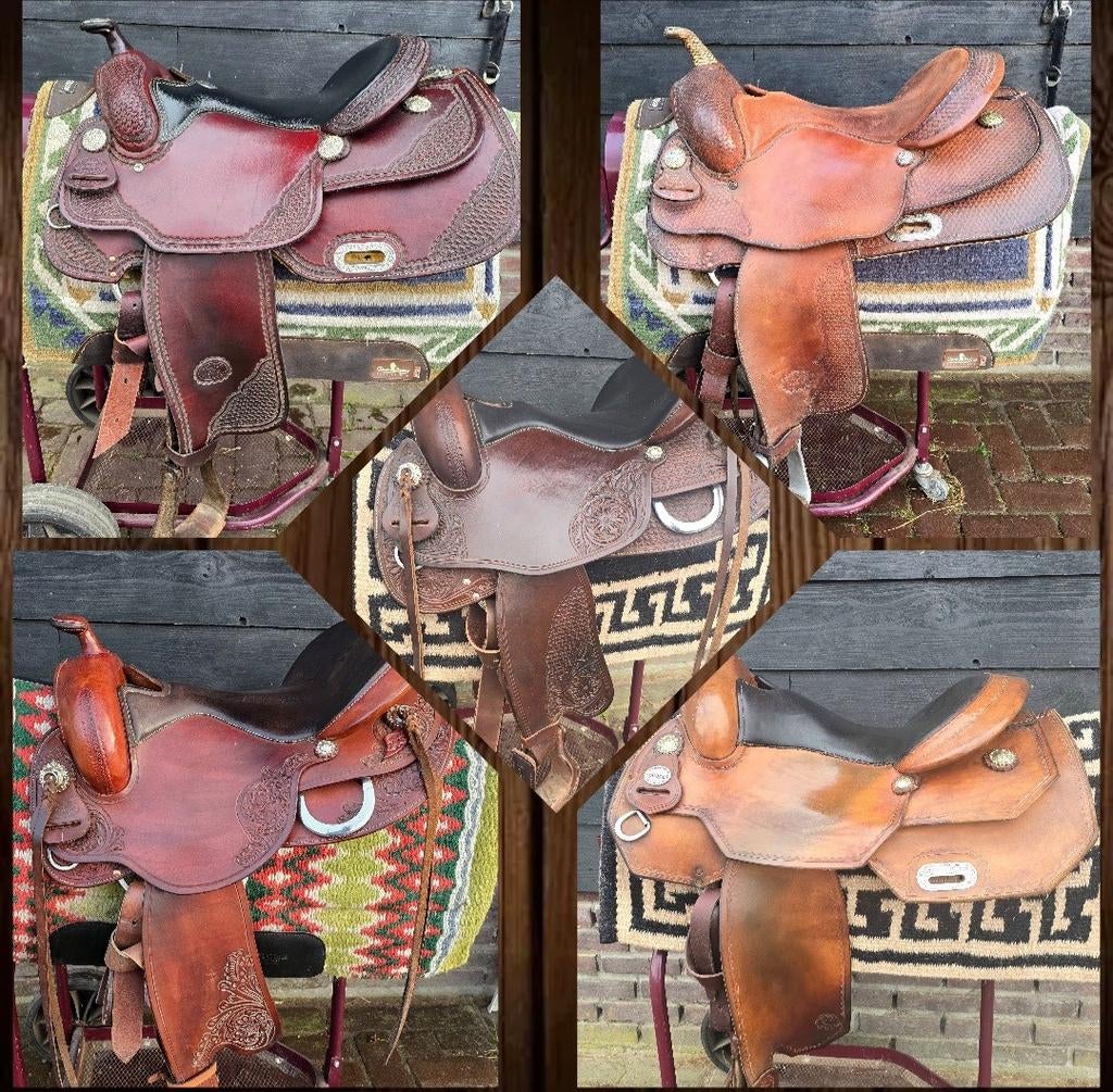 5 westernzadels Billy Cook Equiflex freemax, Animaux & Accessoires, Enlèvement ou Envoi