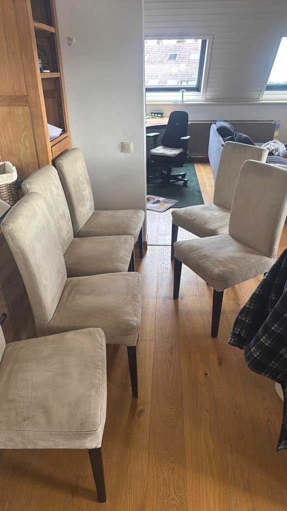 6 chaises ikea bergmund, Gris, Enlèvement, Tissus, Cinq, Six Chaises ou plus