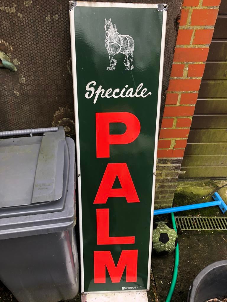 Emaille bord palm 1988, Verzamelen, Ophalen, Zo goed als nieuw, Reclamebord, Plaat of Schild, Palm