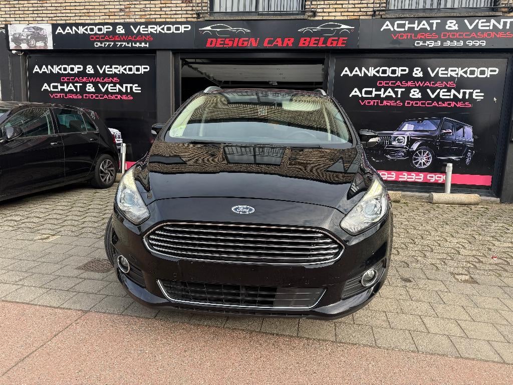 Ford S-Max 2.0TDCI 150pk Titanium VOLLEDIG Navi Leder, Monovolume, Parkeersensor, Zwart, Leder