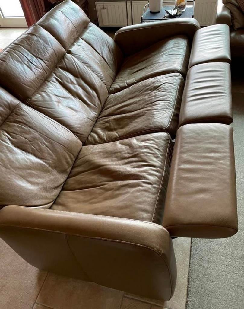 2 lederen zetels met relaxfunctie + levering optie, Huis en Inrichting, Ophalen, Gebruikt