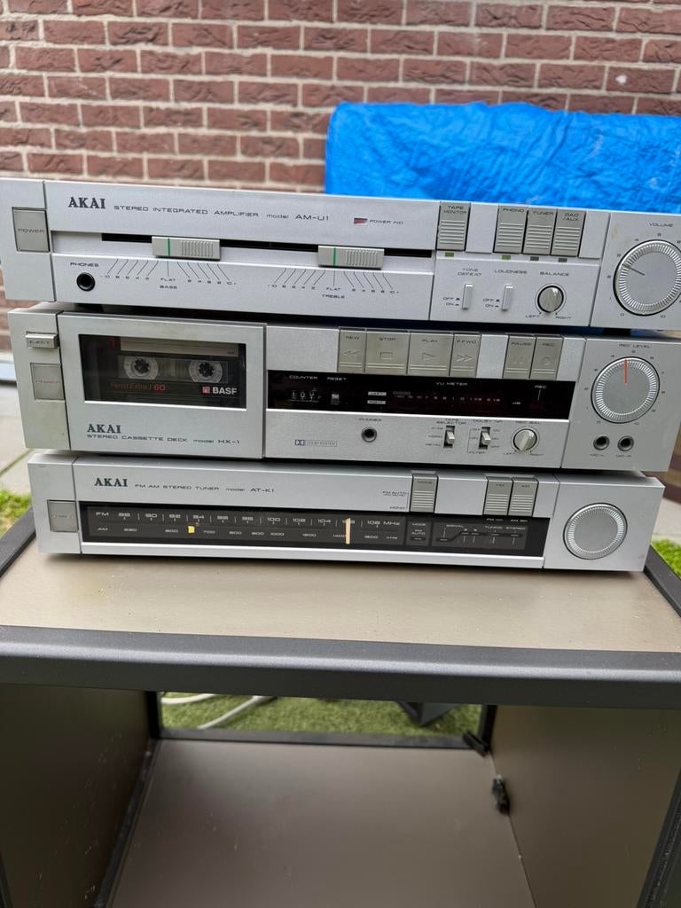 Akai vintage stereo installatie losse componenten, Audio, Tv en Foto, Cassettedeck, Zo goed als nieuw, Akai, Losse componenten