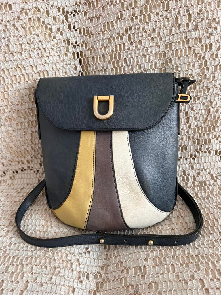 DELVAUX blauwe leren schoudertas, Ophalen of Verzenden, Zo goed als nieuw, Blauw, Leer