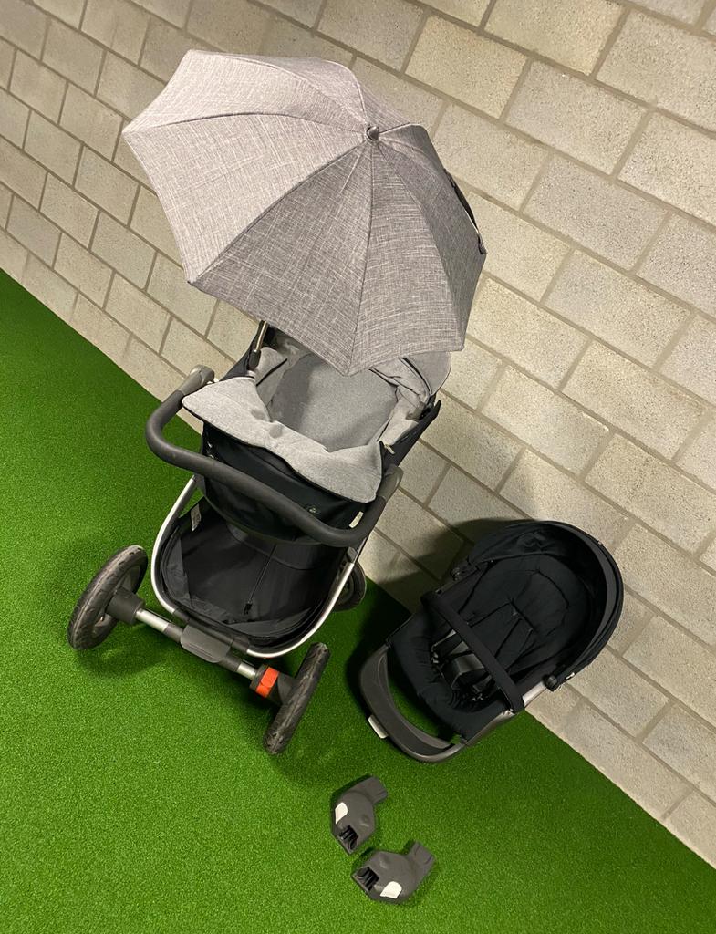 Kinderwagen Stokke met diverse accesoires, Luchtbanden, Zo goed als nieuw, Ophalen, Kinderwagen
