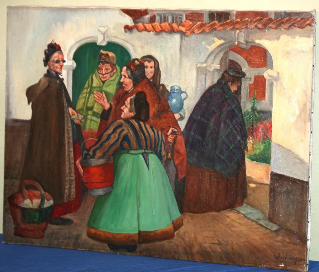 Schilderij olie op doek - Gesigneerd - na Opsomer, Antiquités & Art, Enlèvement ou Envoi