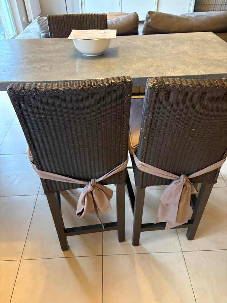 4 barstoelen / krukken van lloyd loom, Maison & Meubles, Tabourets de bar, Utilisé, Enlèvement