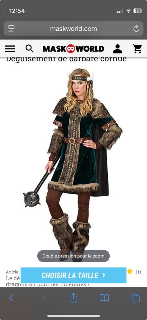 Déguisement de Viking taille S (femme), Enlèvement ou Envoi, Comme neuf