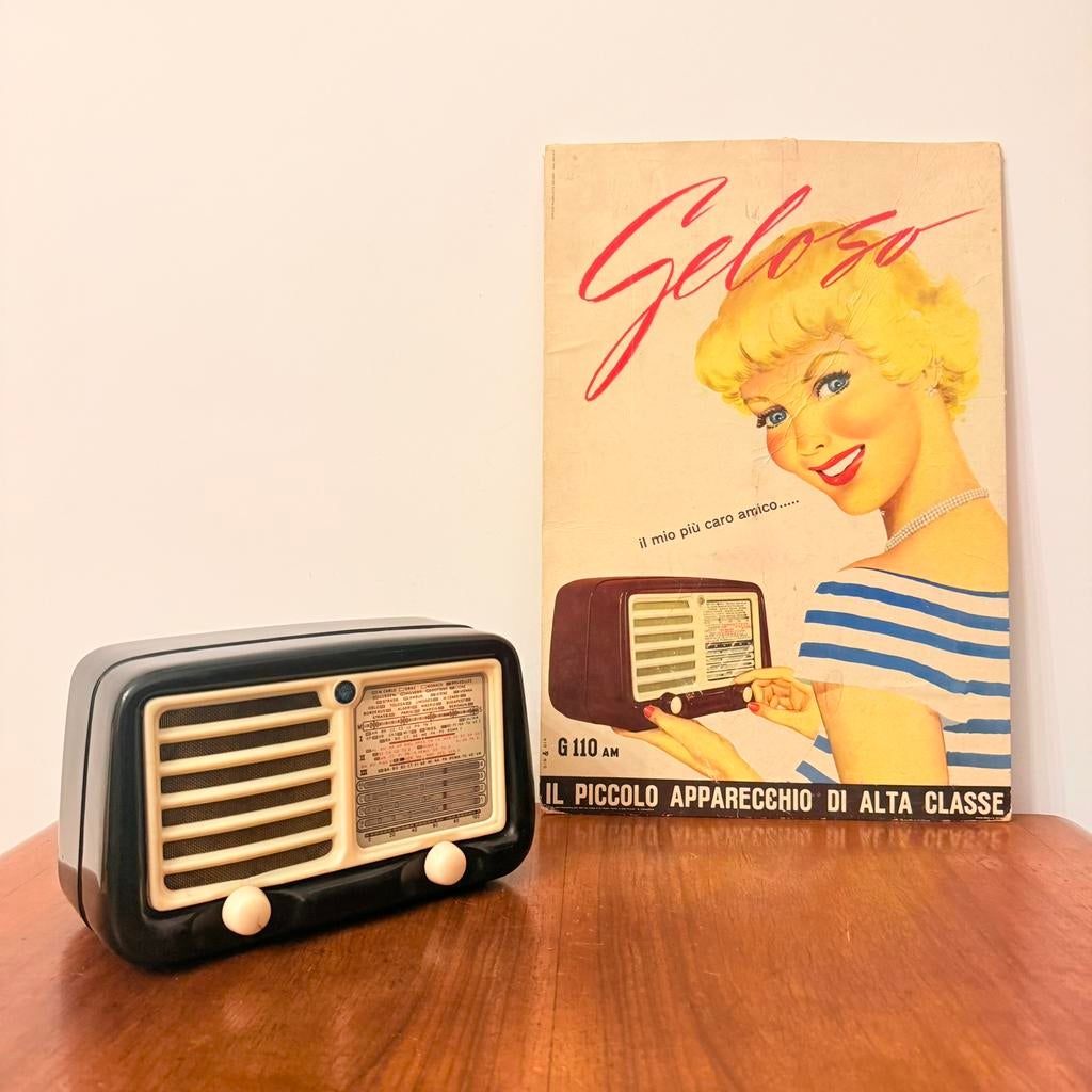 VINTAGE ITALIAANSE BUIZENRADIO GELOSO G110 BAKELIET RADIO, Verzenden
