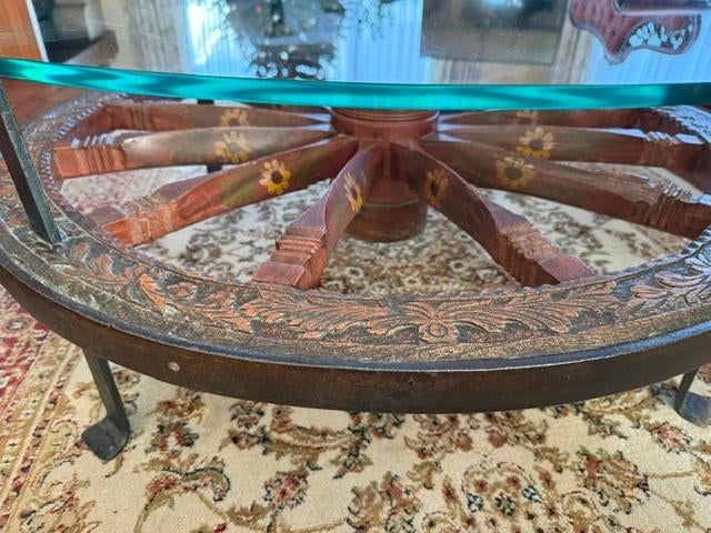 Prachtige salontafel, Maison & Meubles, Tables | Tables de salon, Utilisé, 50 à 75 cm, 100 à 150 cm, 100 à 150 cm, Rond, Chêne