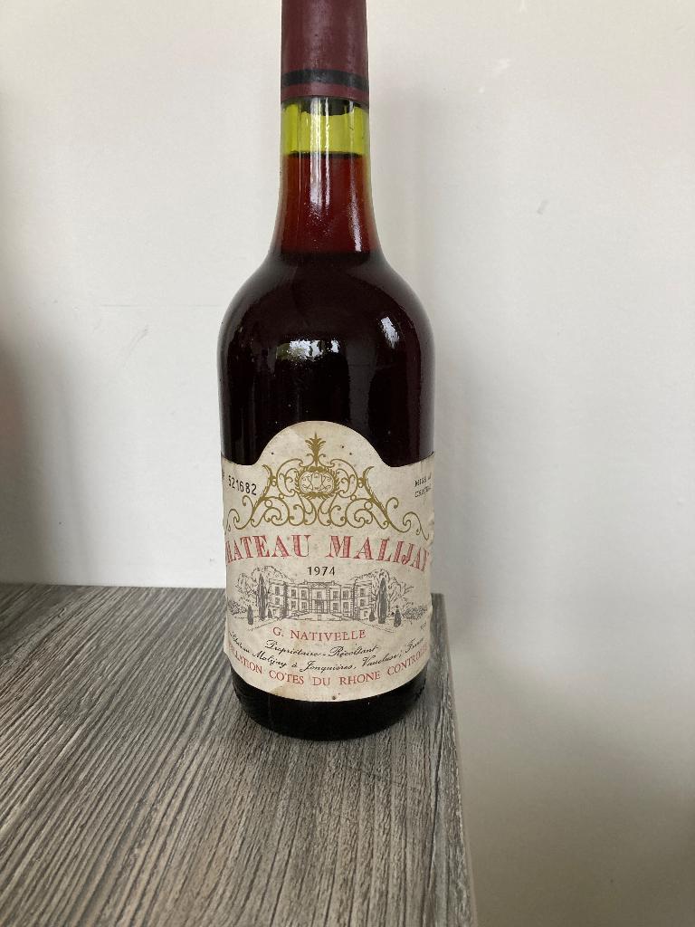 Vintage wijn Chateau Malijay 1974, Pleine, Comme neuf, Enlèvement, Vin rouge