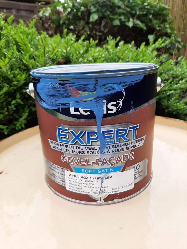 Verf Levis expert gevel shady blue 2,5L NIEUW, Blauw, Nieuw, Ophalen of Verzenden, Verf