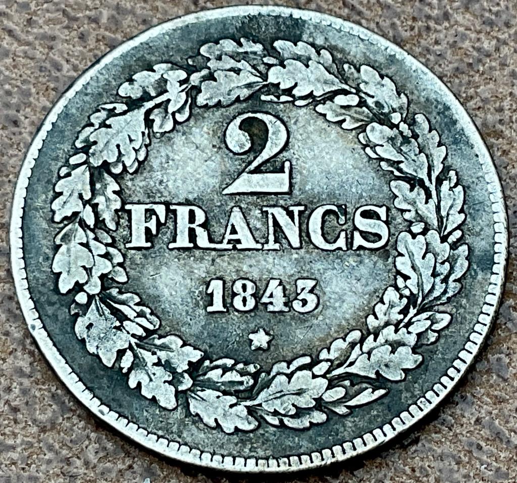 Belgium 2 Francs 1843 Pos.A \, Verzenden, Zilver, Losse munt, Zilver