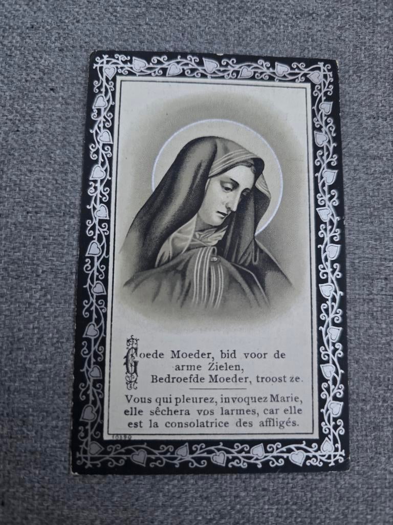 Carte de décès 1915, Kaggevinne-Assent, Diest, Enlèvement ou Envoi, Image pieuse