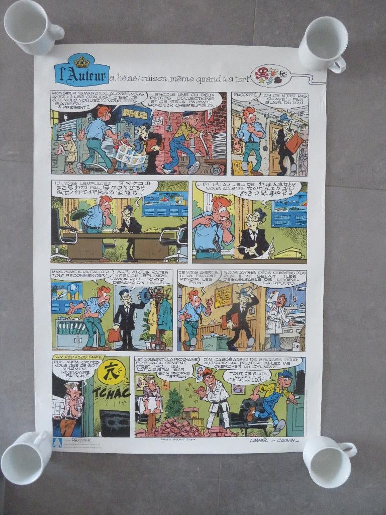 Poster Strip Bande Dessinée Lambil - Cauvin, Enlèvement ou Envoi, Comme neuf