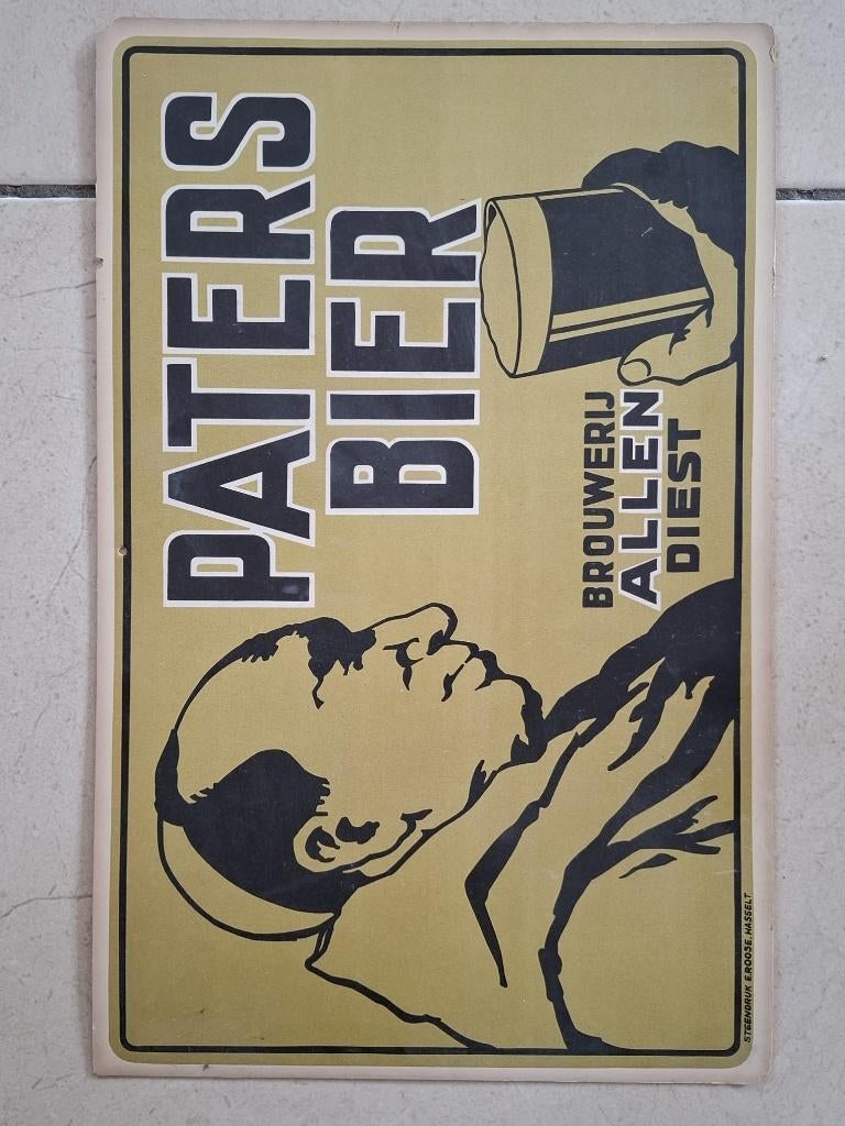 Diest Brouwerij Allen Paters bier oude reclame, Verzamelen, Merken en Reclamevoorwerpen, Ophalen