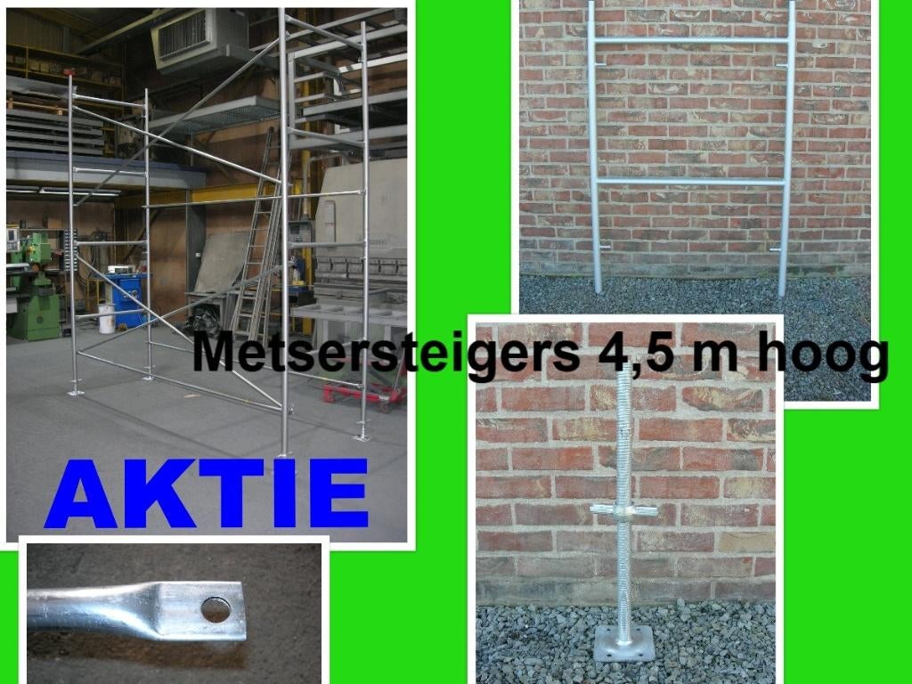 NIEUWE steigers 4,5 m hoog x 2,50 tot 11,40 m lang x 1,25m B, Bricolage & Construction, Échafaudages, Neuf, Échafaudage de façade