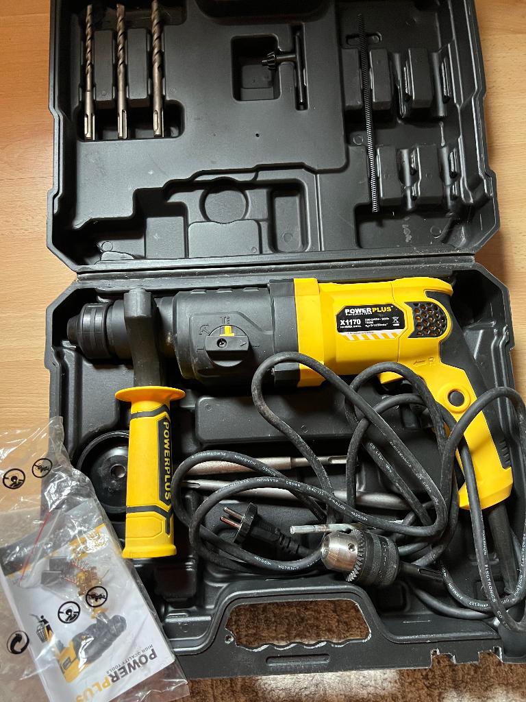 PowerPlus 1200W boorhamer – Zo goed als nieuw – €90, Doe-het-zelf en Bouw, Ophalen, Nieuw
