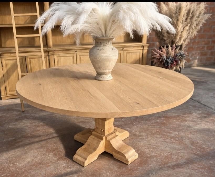 Eiken eettafel art:, Huis en Inrichting, Ophalen, 150 tot 200 cm, Vijf personen of meer, Belgie