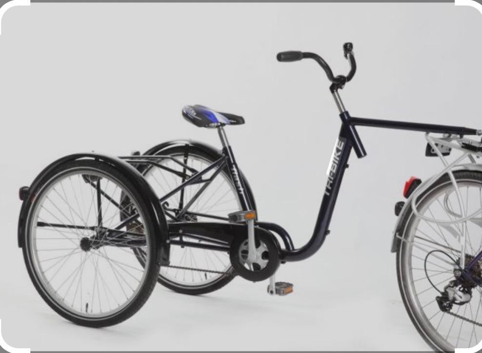 drie-wieler aanhangfiets of trailer bike van Tribike, Fietsen en Brommers, Fietsen | Driewielfietsen, Ophalen, Gebruikt