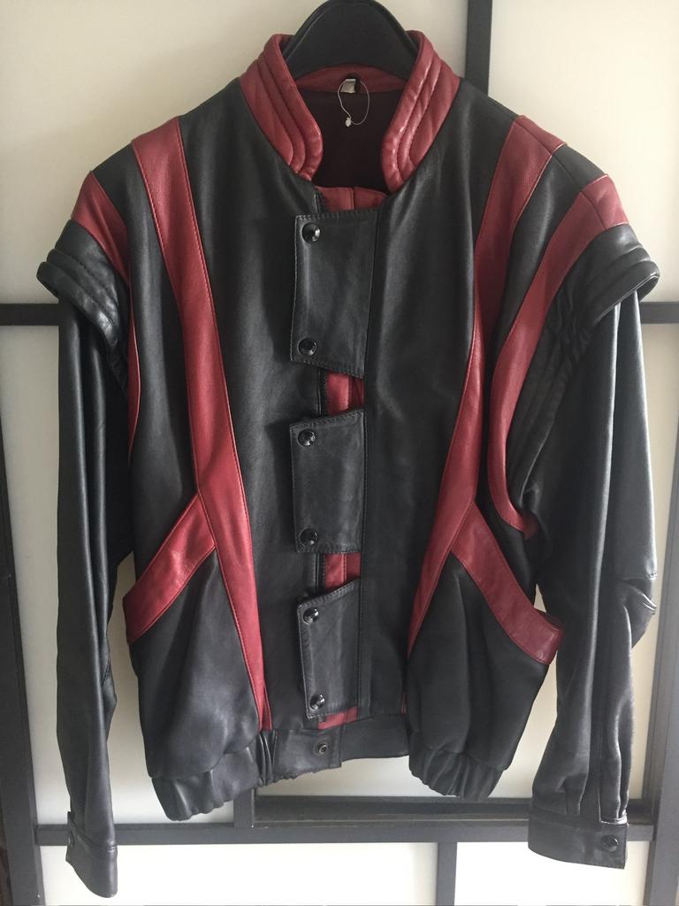 Prachtige zwarte leren jas uitschuifbare mouwen maat Small, Kleding | Heren, Ophalen