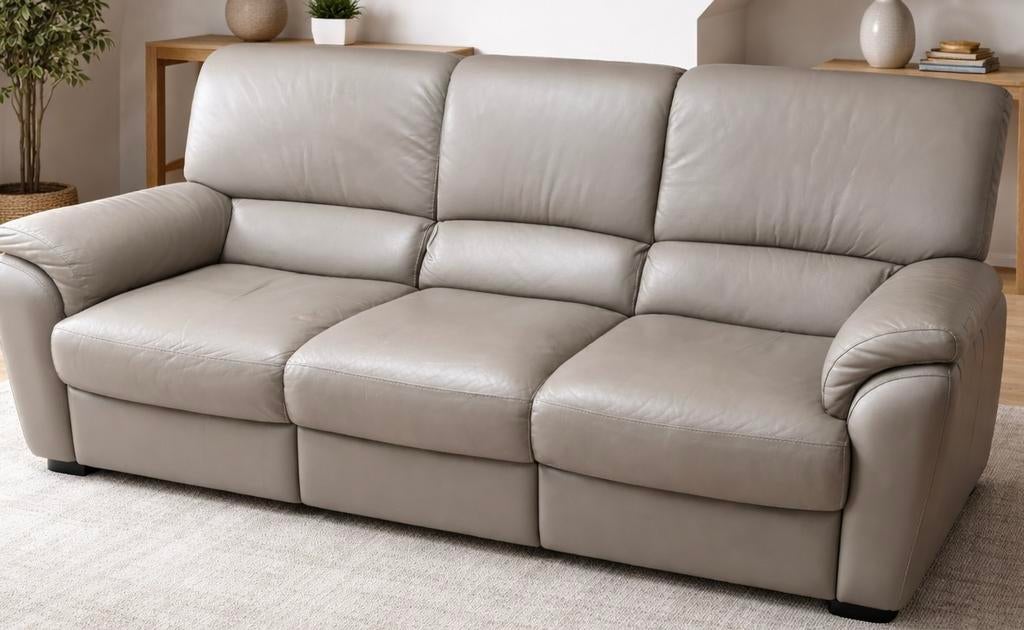 Lederen zetels 2+3 zit electrische relaxen, Ophalen, Gebruikt, Vierpersoons of meer, Leer