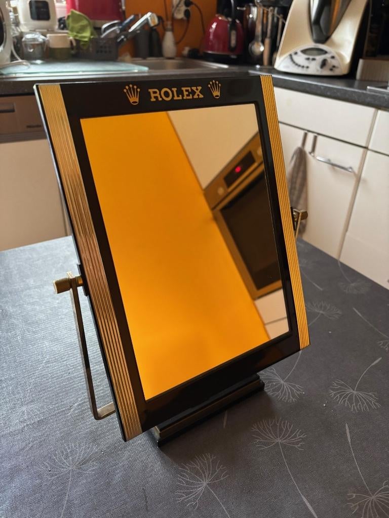 Miroir de comptoir Rolex vintage – Authentique des années 70, Enlèvement, Rectangulaire, Moins de 50 cm, Moins de 100 cm