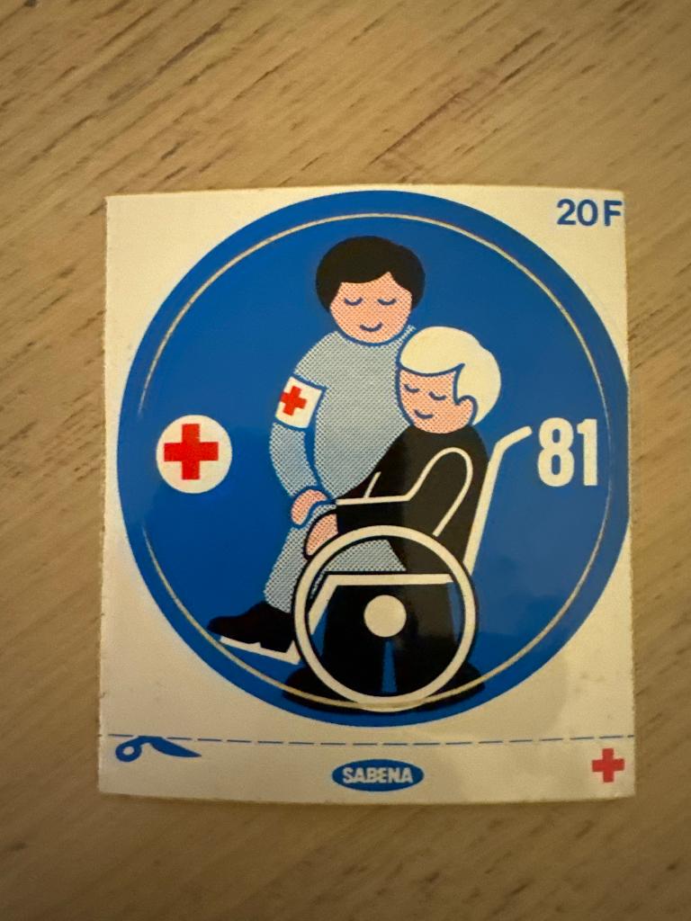 Oude rode kruis sticker, Verzamelen, Ophalen of Verzenden