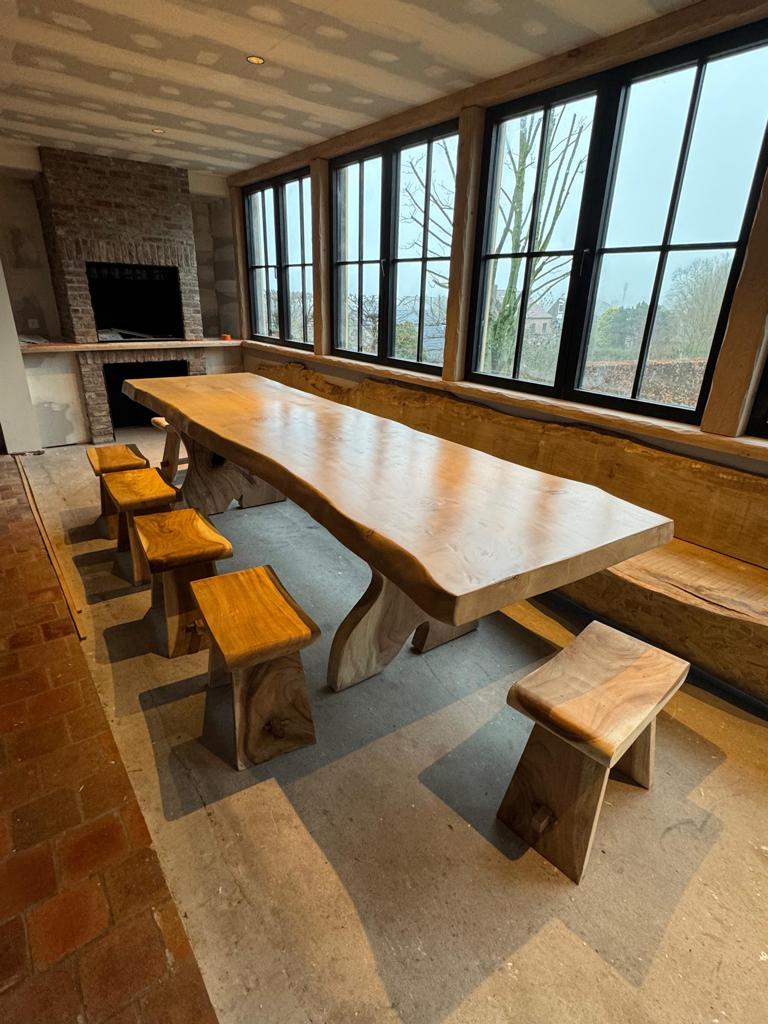 bureau tronc d'arbre, table de conférence, table tronc d'arb, Articles professionnels, Enlèvement ou Envoi, Info@boomstaamtafel.net