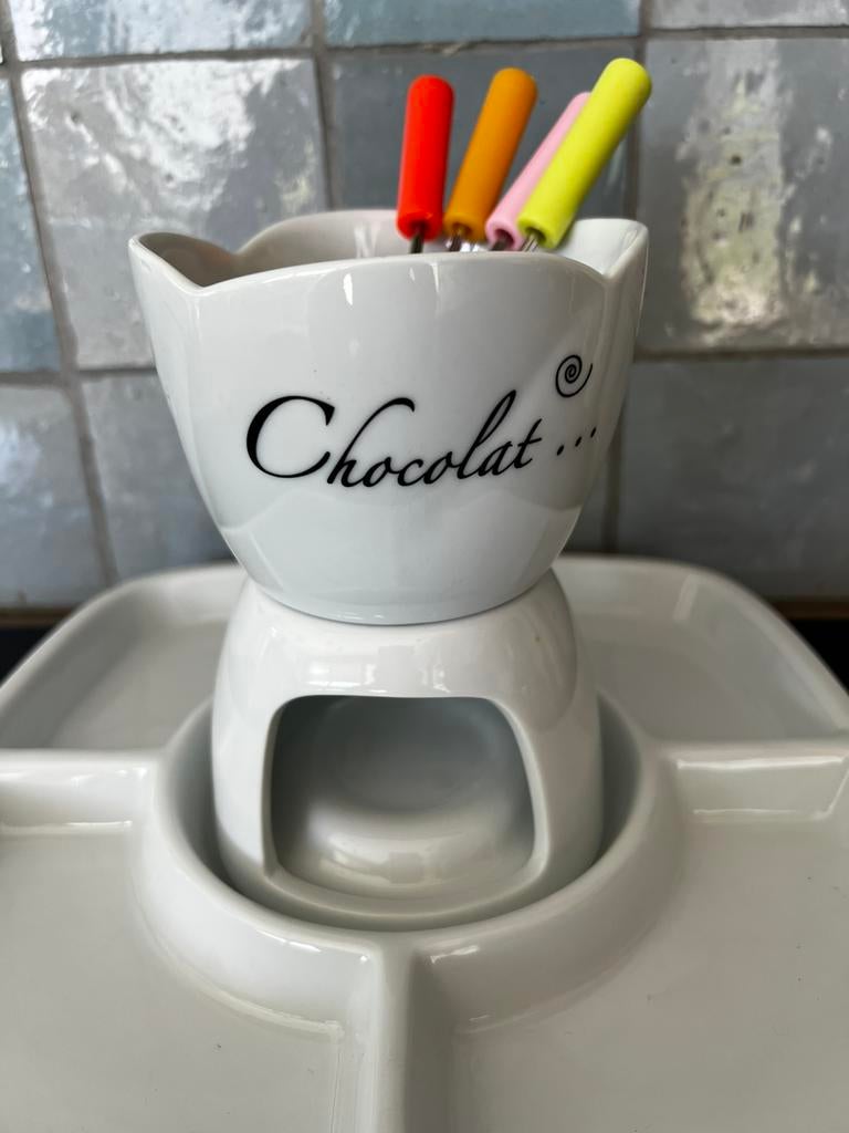 Fondue au chocolat, Enlèvement ou Envoi, Neuf, Bougie chauffe-plat, Service à fondue