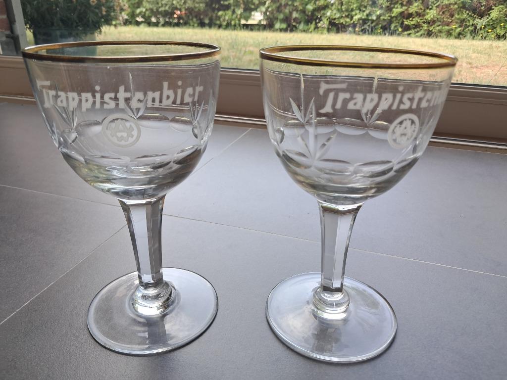 Bierglas emaille trappist Westmalle vintage, Enlèvement ou Envoi, Comme neuf, Verre à bière