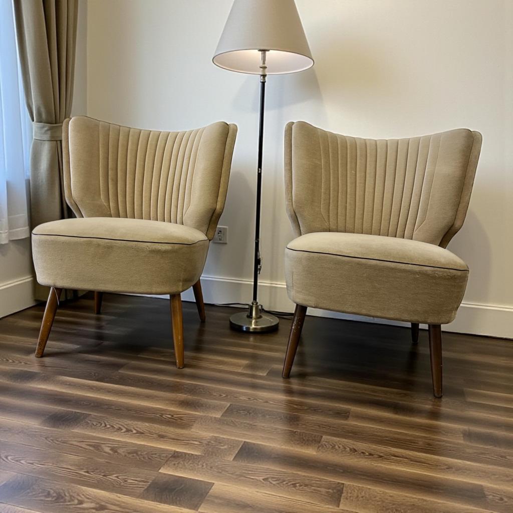 Set van 2 vintage cocktailstoelen / fauteuils / zeteltjes, Antiek en Kunst, Ophalen of Verzenden