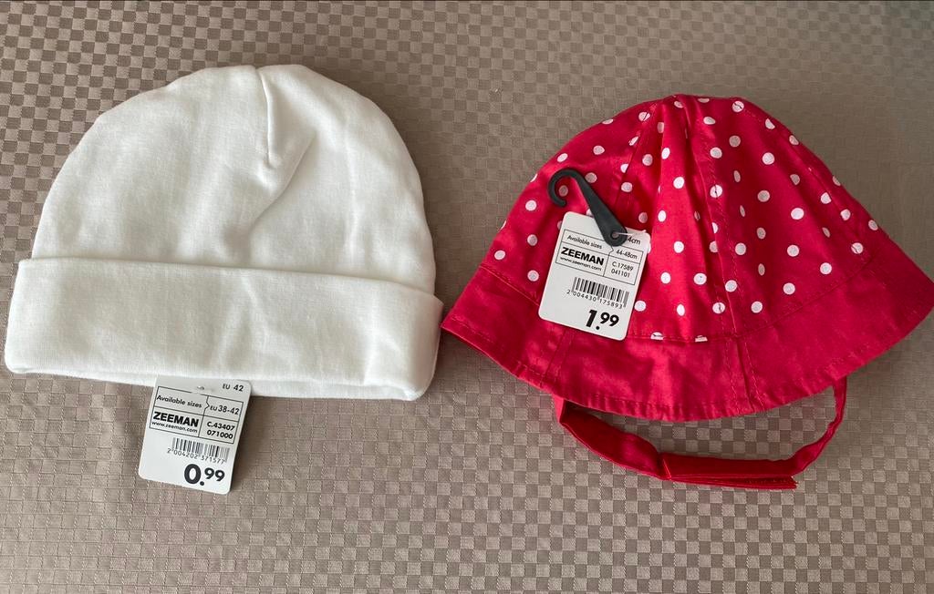 2 NIEUWE   Baby / Kinder mutsjes / Zonnehoedje   🍄, Kinderen en Baby's, Babykleding | Mutsen, Sjaals en Wanten, Nieuw, Muts, Jongetje of Meisje