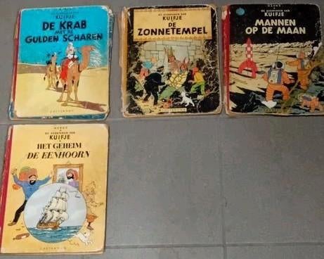 Kuifje oud, Boeken, Meerdere stripboeken, Ophalen of Verzenden, Gelezen, Hergé