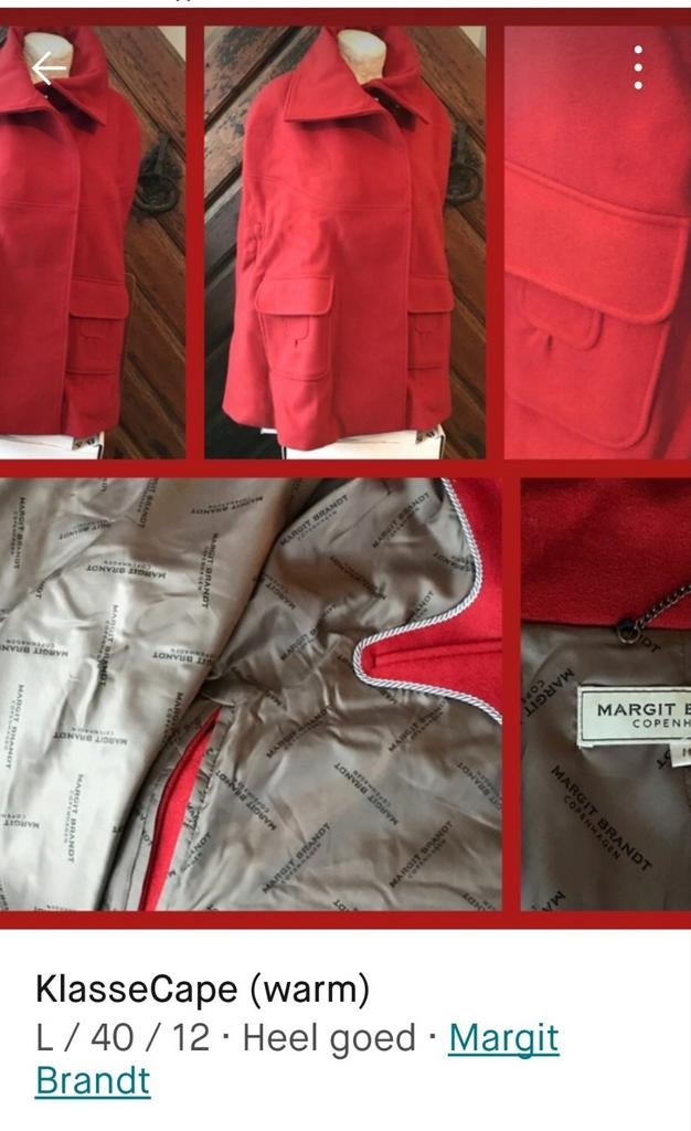 Cape 'Margit Brandt´ maat 40, Vêtements | Femmes, Vestes | Hiver, Enlèvement ou Envoi, Comme neuf