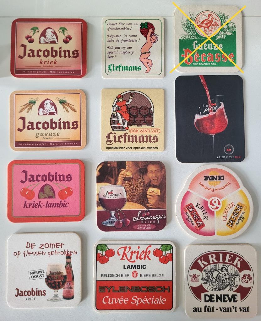 viltjes kriekbier timmermans lindemans mort subite jacobins, Ophalen of Verzenden, Zo goed als nieuw, Viltje(s), Overige merken