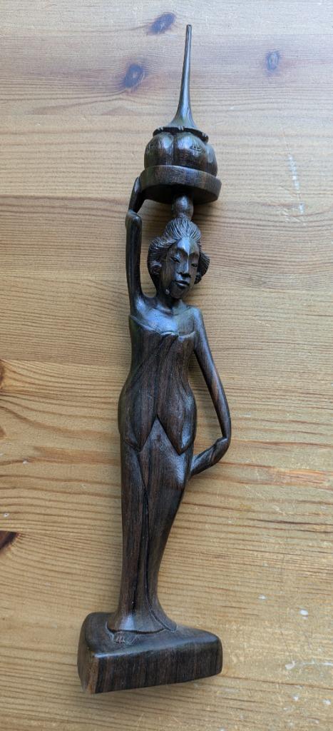 Balinese vrouw houtsnijwerk Bali Indonesië, Ophalen of Verzenden