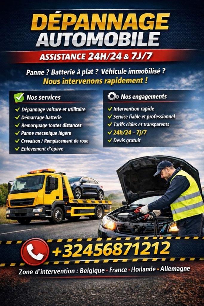 DEPPANAGE VOITURE CAMIONETTE MOTO BRUXELLES, Enlèvement