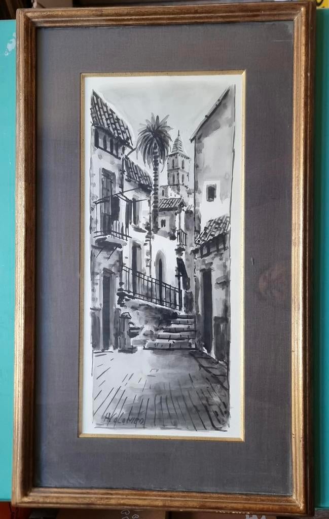 Vue de l’Espagne A Colomer aquarelle, Enlèvement ou Envoi