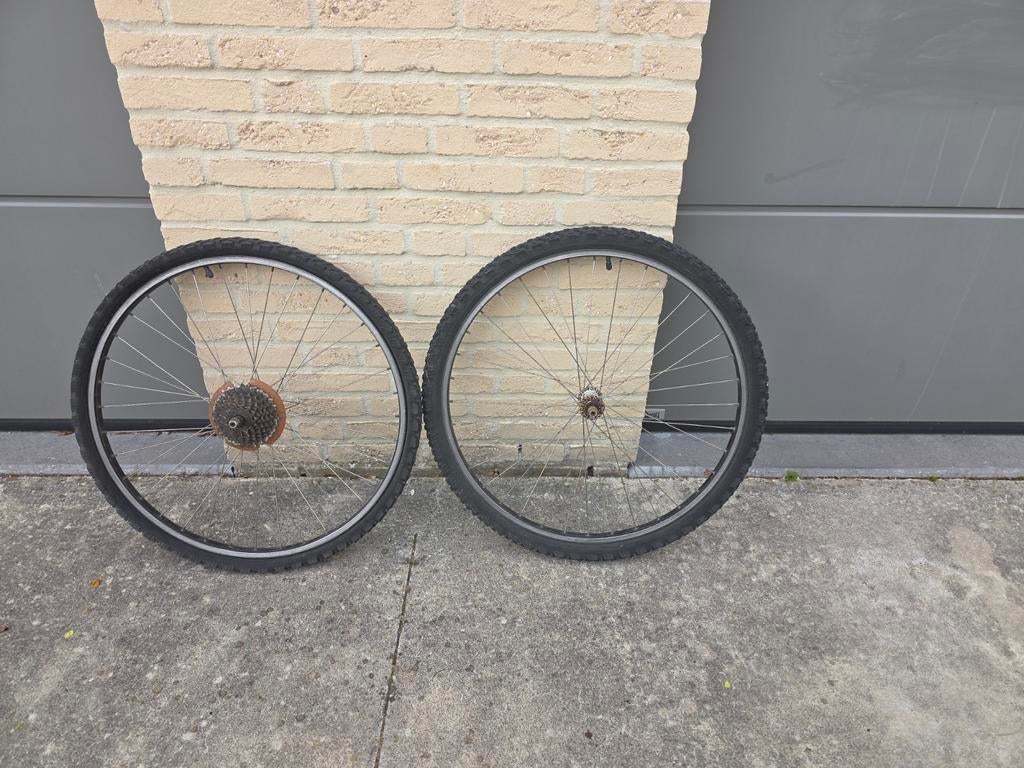 Ensemble de roues de vélo 26 pouces (avant + arrière) - cass, Overige merken, Enlèvement ou Envoi, Utilisé, Roue