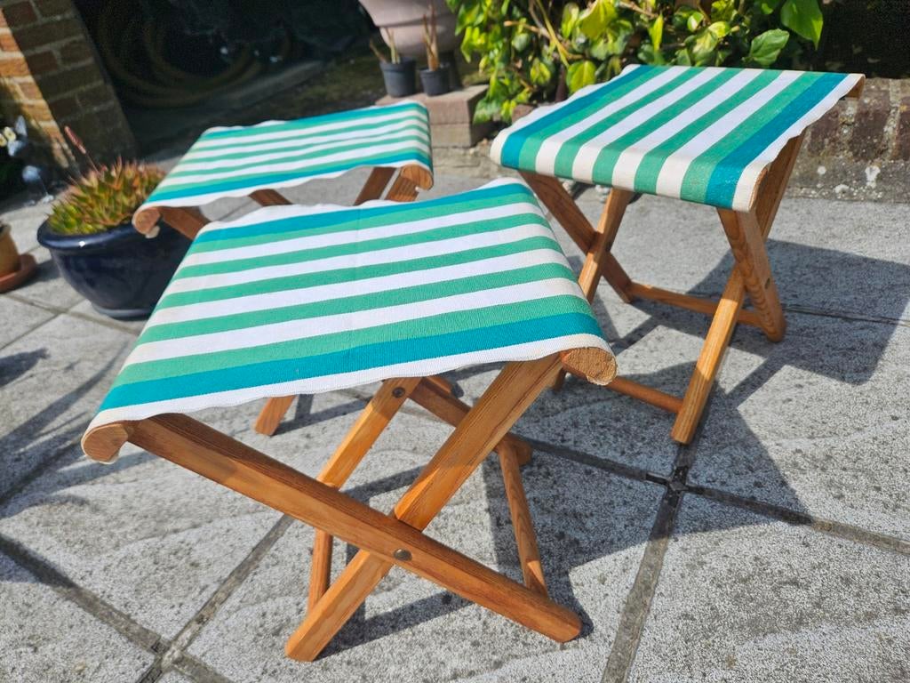 Stevige, vintage opvouwbare camping stoeltjes, Ophalen