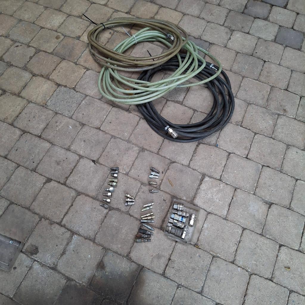 Persluchtdarm en snelkoppelingen, drukvat,   Koopje, Ophalen of Verzenden, Zo goed als nieuw, 10 bar of meer