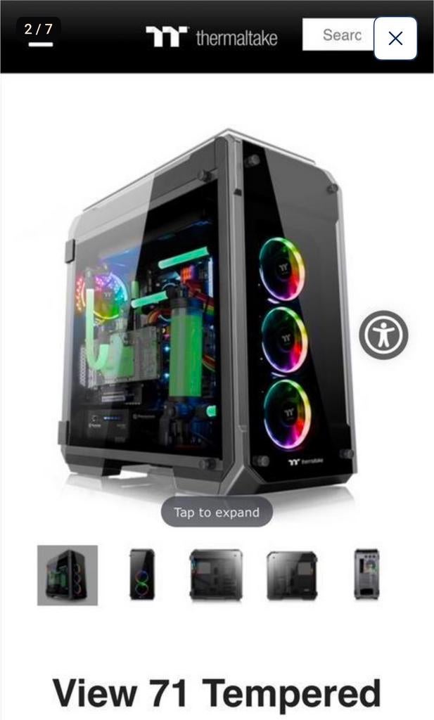 Thermaltake Case View 71 TG RGB Edition, Ophalen, Zo goed als nieuw