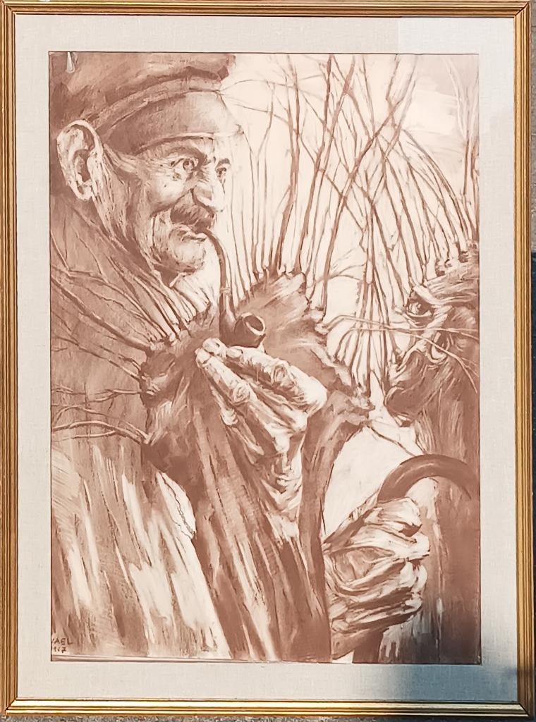 Albert Vael (1914-1981): Boer met pijp 1967 (72 x 92 cm), Ophalen